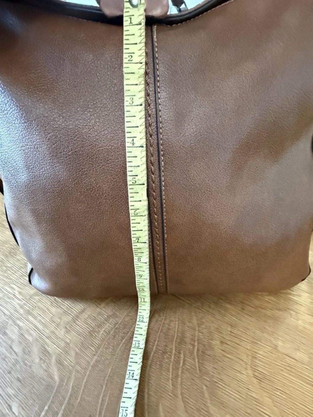 Realer Lg Faux Leather Bag Brn 14”Wx11”Hx5.5”D NO Crsbdy Strap Western Baby - Picture 15 of 16